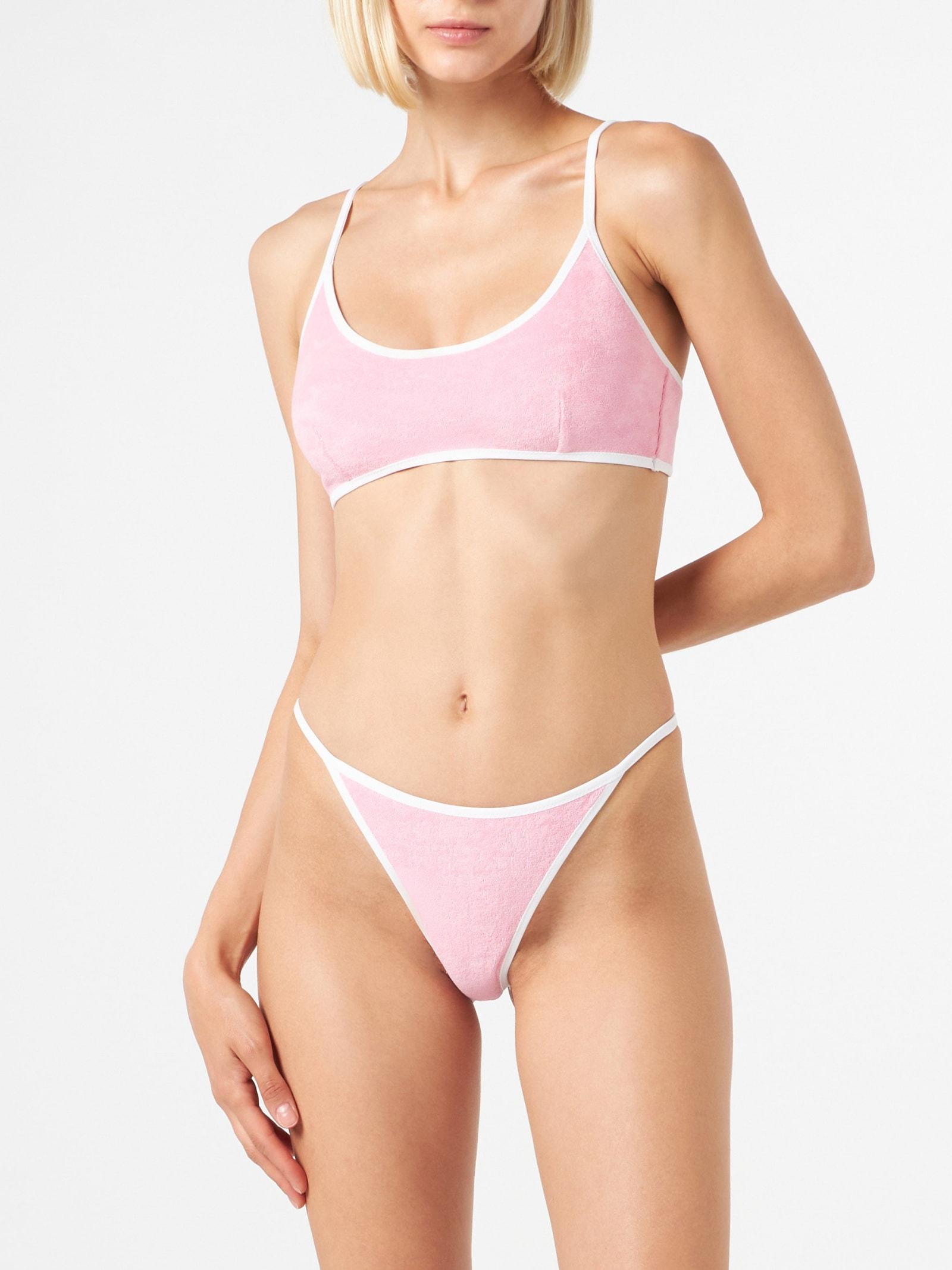 mc2 saint barth woman terry bralette bikini with piping melissa satta special edition