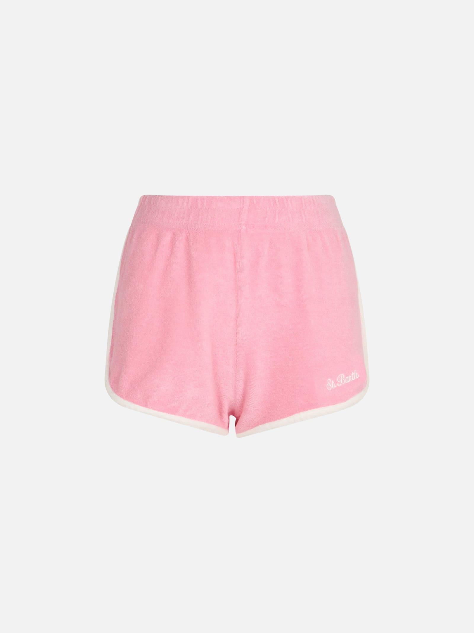 mc2 saint barth woman terry cotton pull up shorts francine