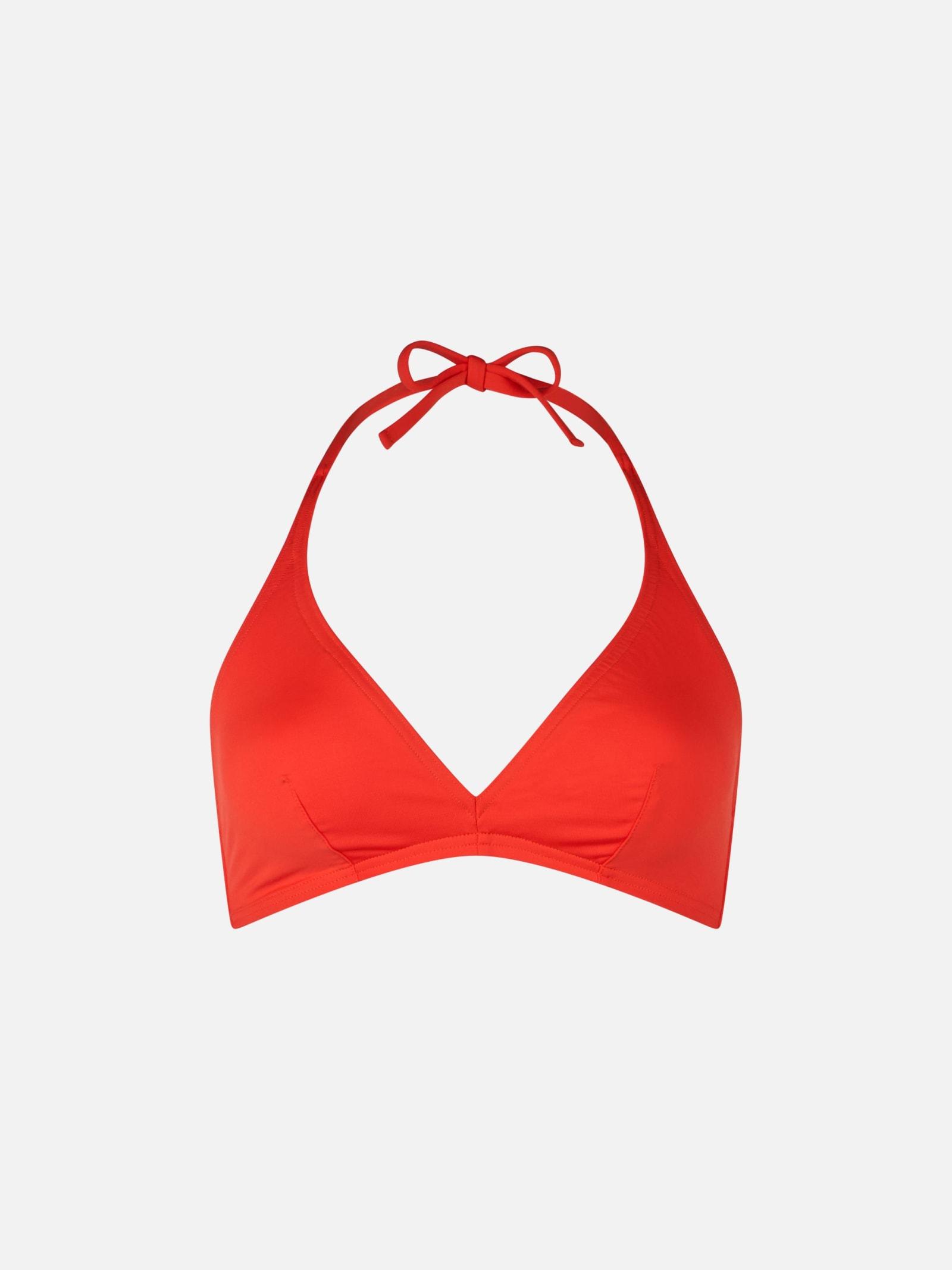 mc2 saint barth woman triangle bralette orange top gaia