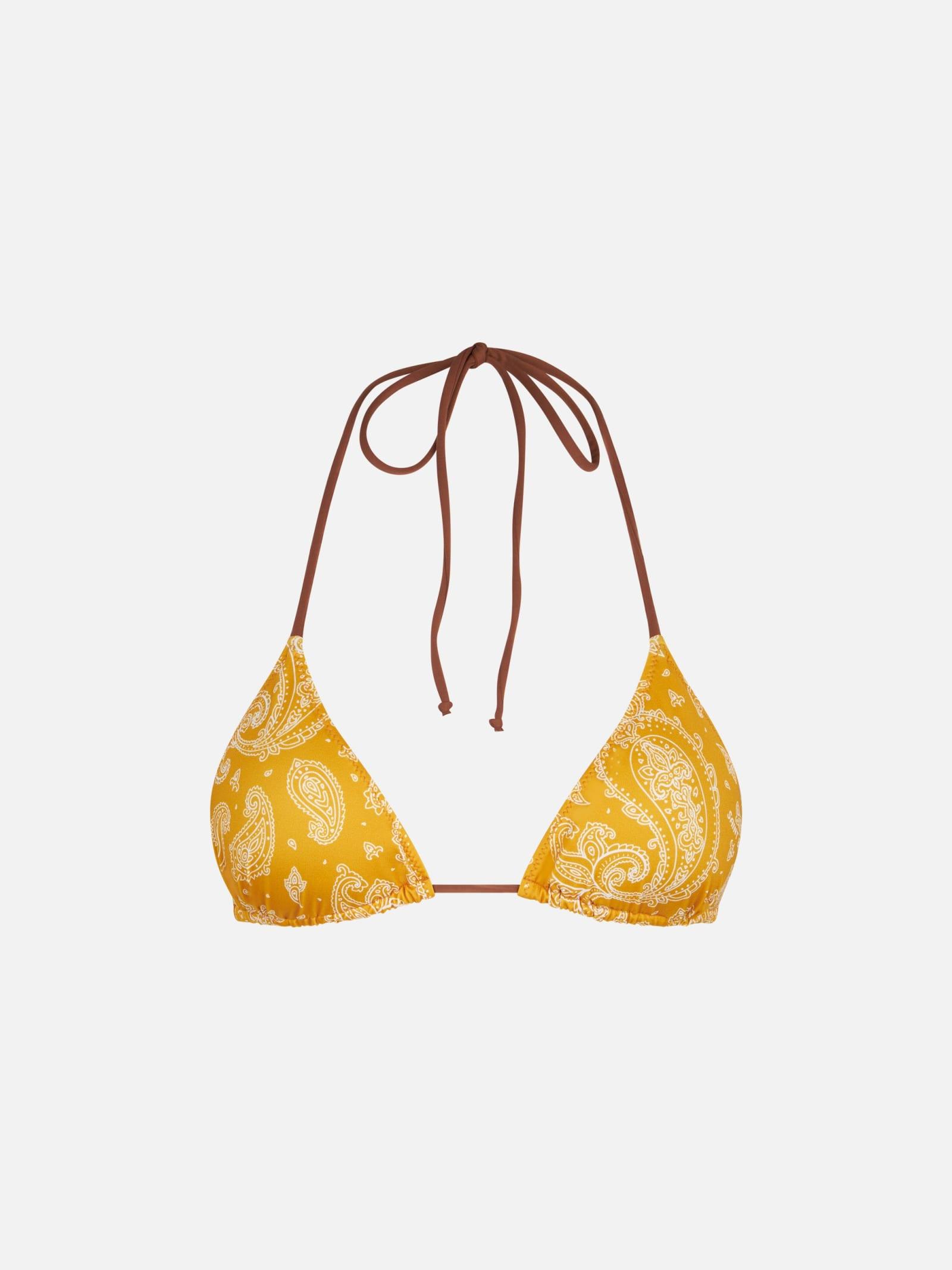 mc2 saint barth woman triangle top swimsuit with paisley print