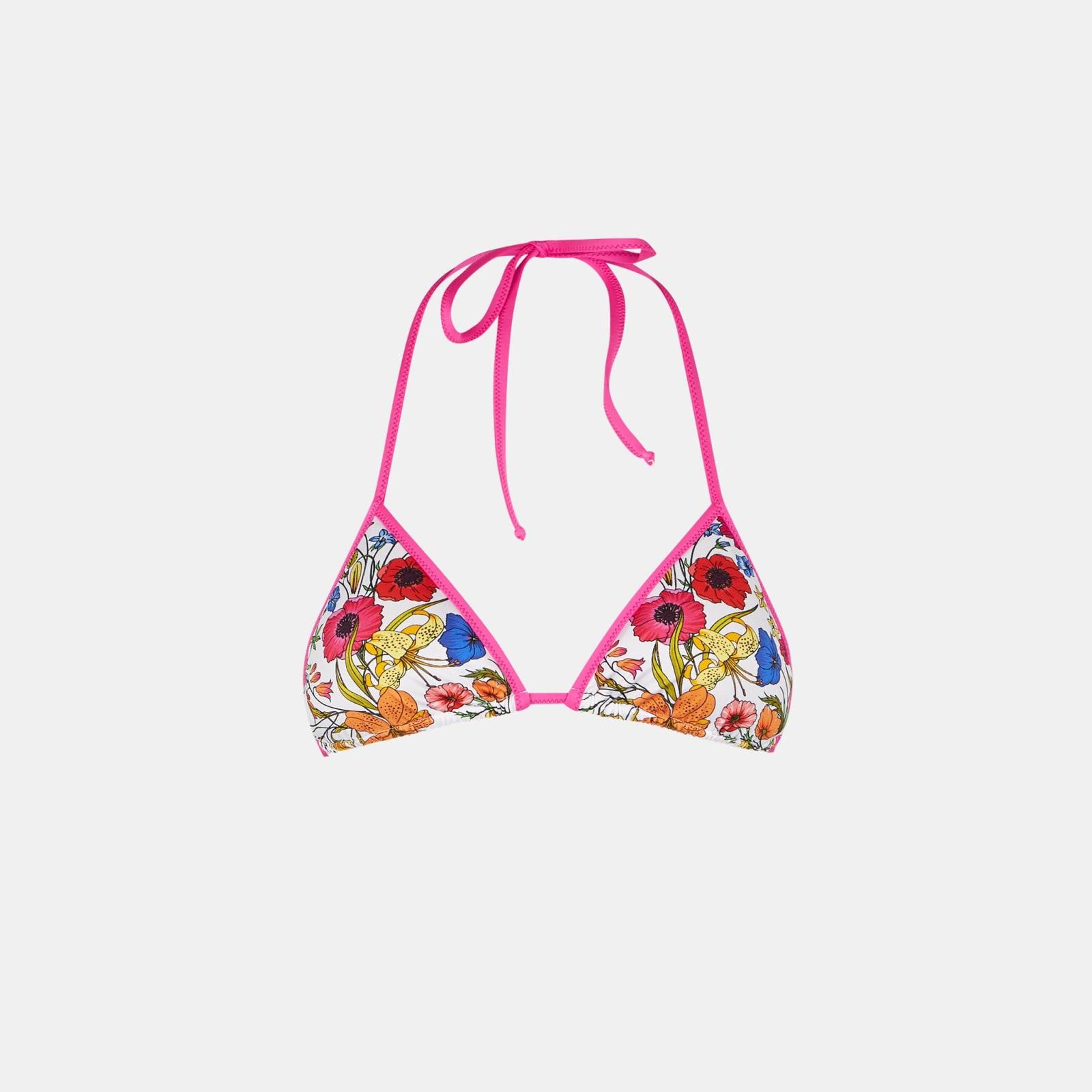 mc2 saint barth woman triangle top with flower print