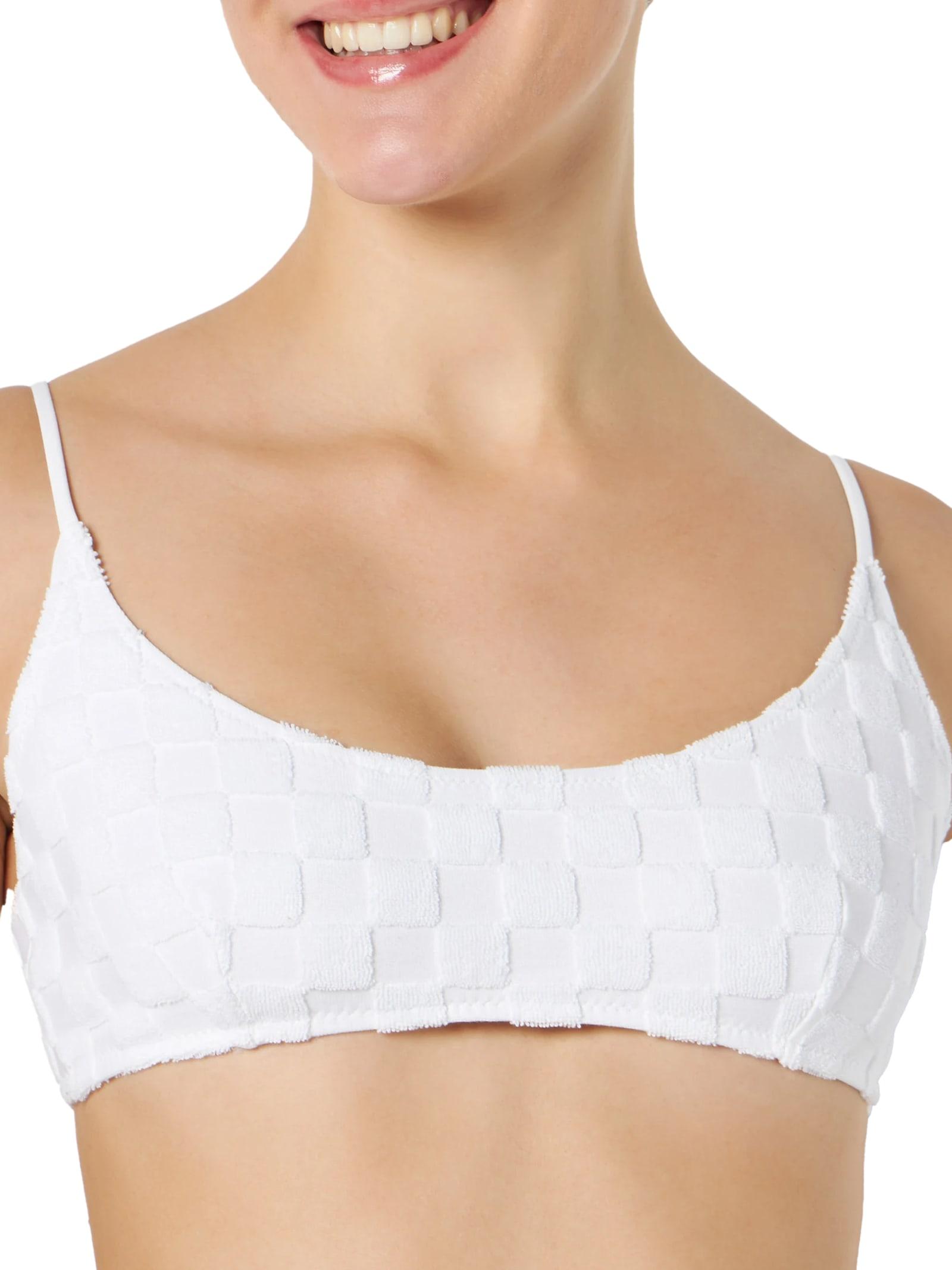 mc2 saint barth woman white check terry bralette swimsuit