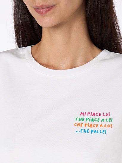mc2 saint barth woman white cotton jersey crewneck t-shirt emiilie with mi piace lui. embroidery