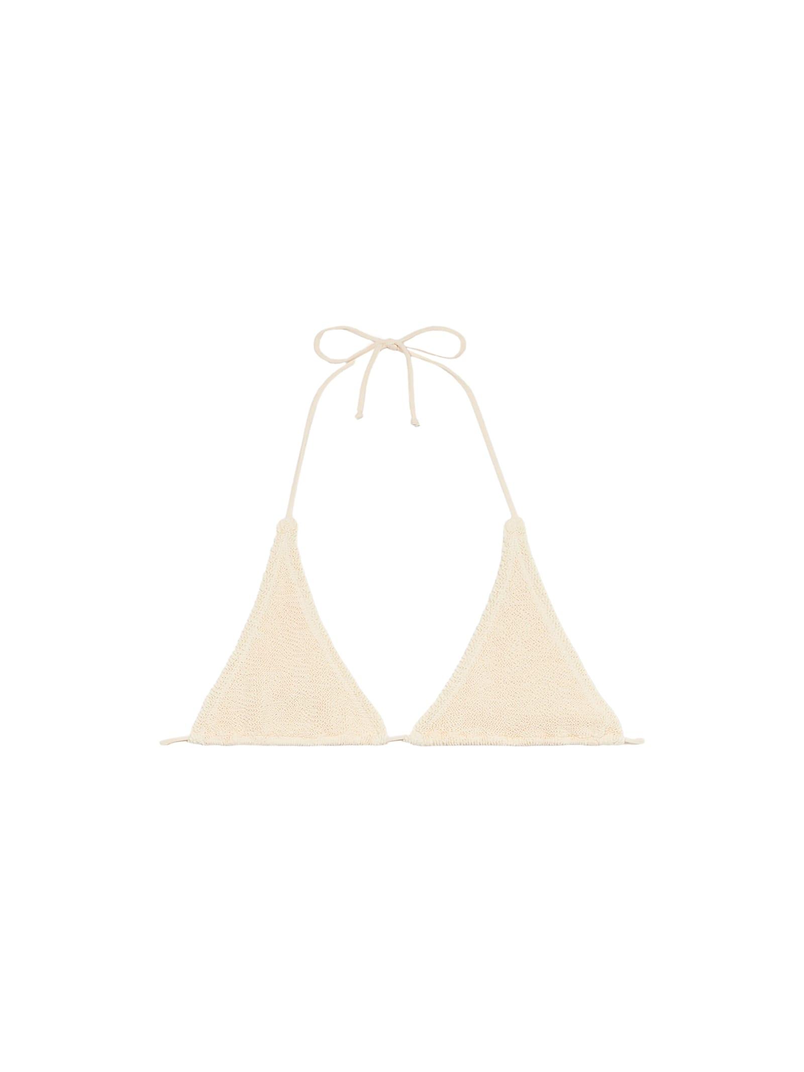 mc2 saint barth woman white crinkle triangle top guiana