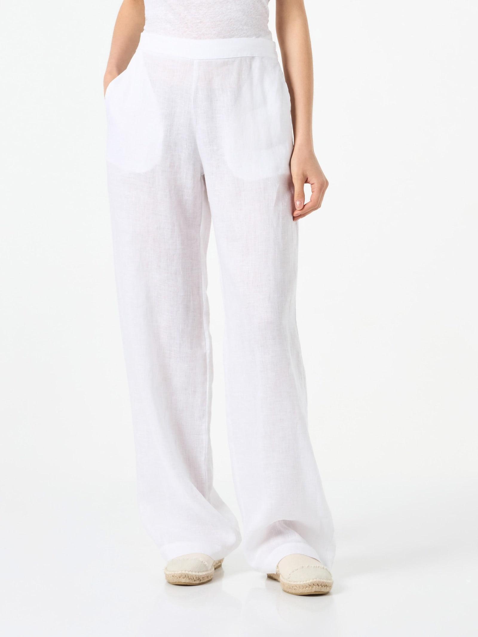 mc2 saint barth woman white linen pants