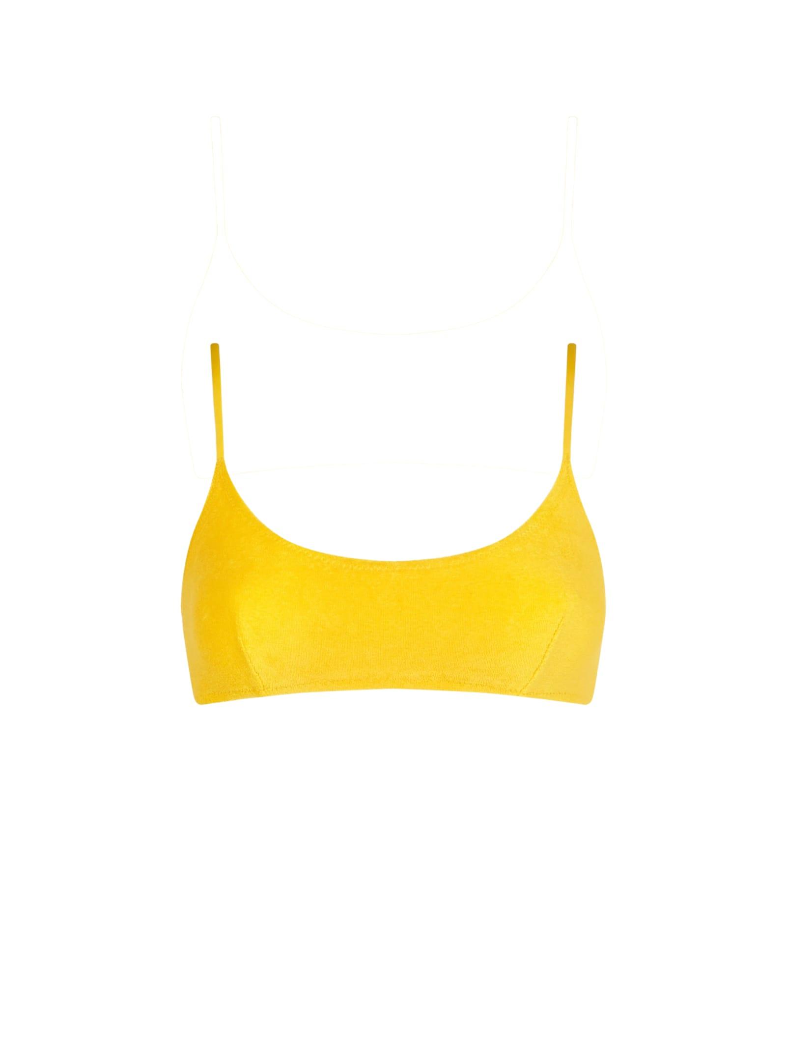 mc2 saint barth woman yellow terry bralette swimsuit