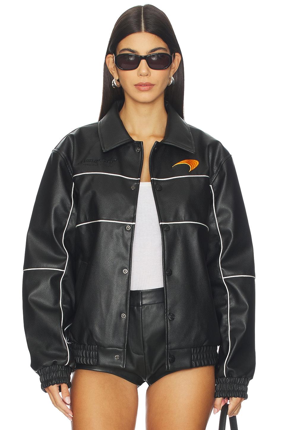 mclaren faux leather racing jacket