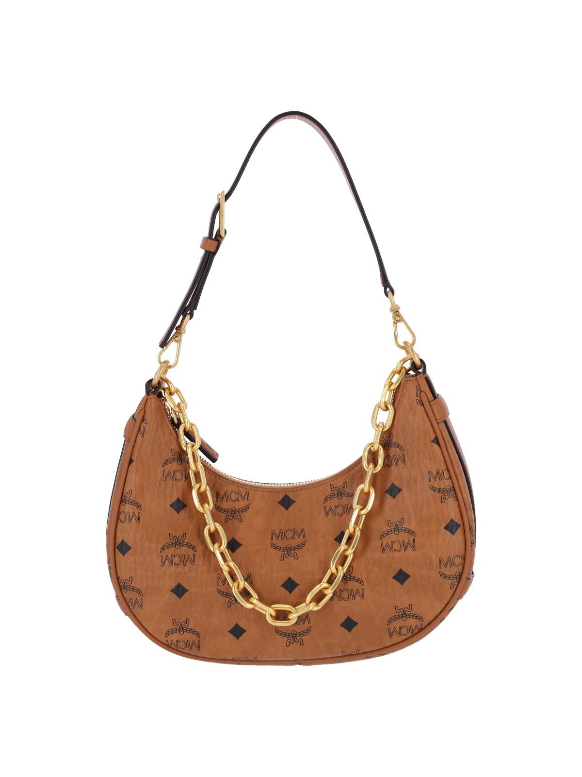 mcm 'aren crescent' hobo bag