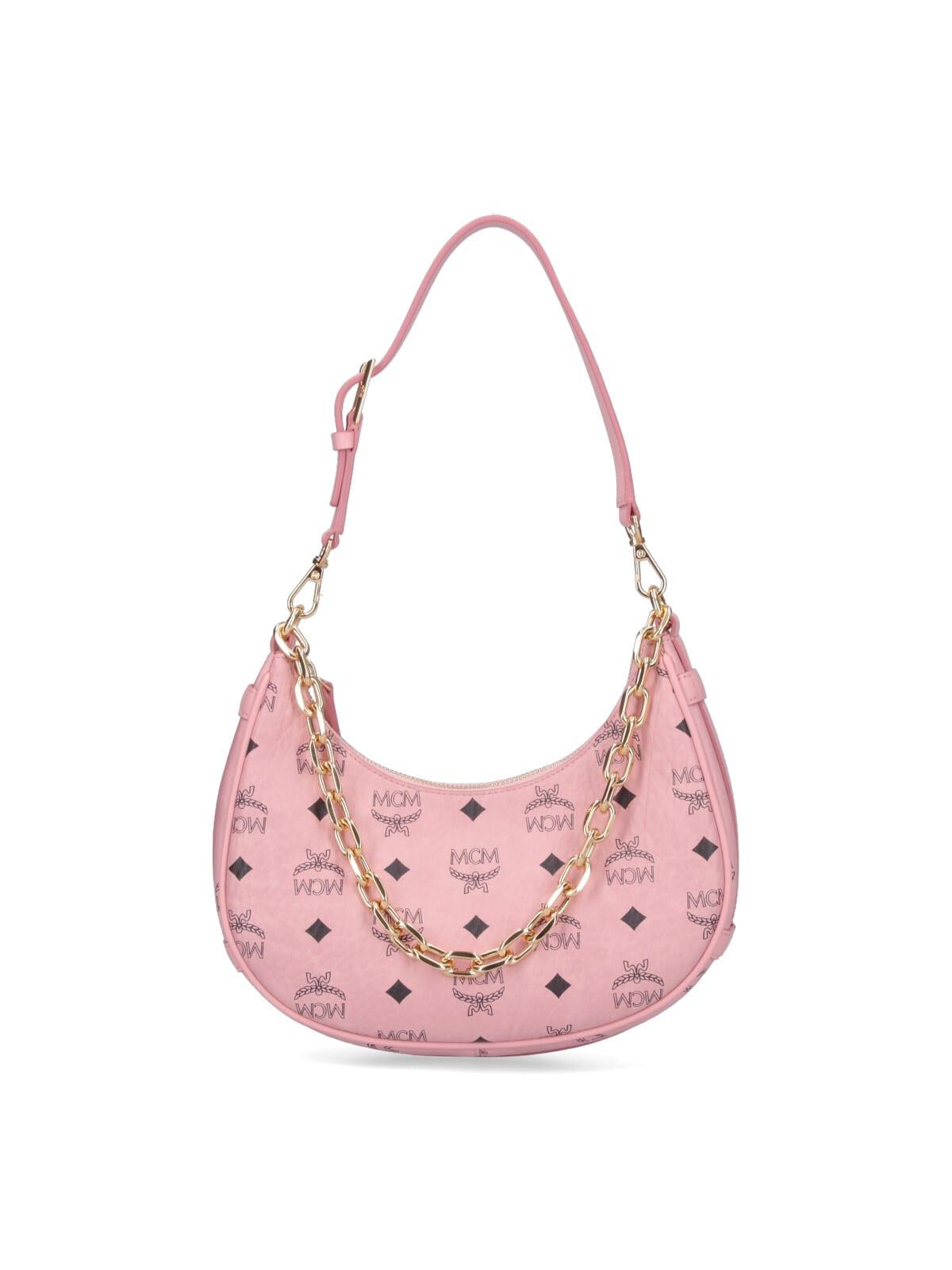 mcm aren crescent hobo bag