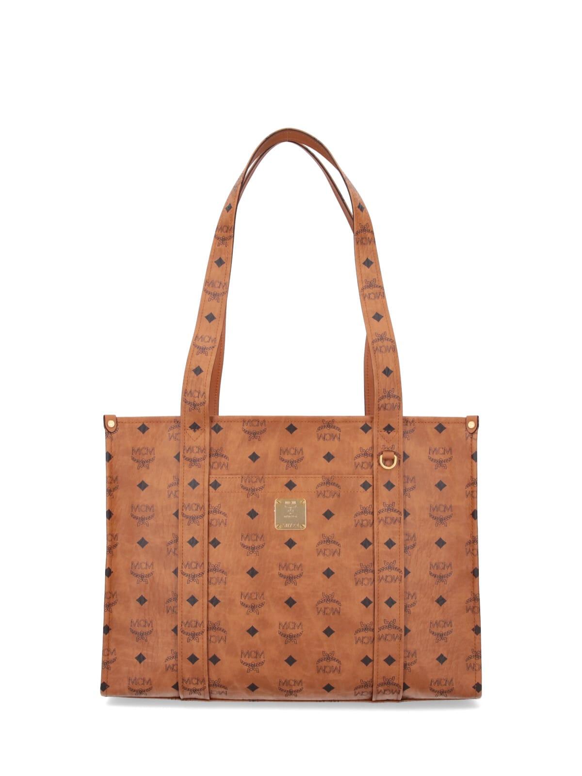 mcm aren large tote bag