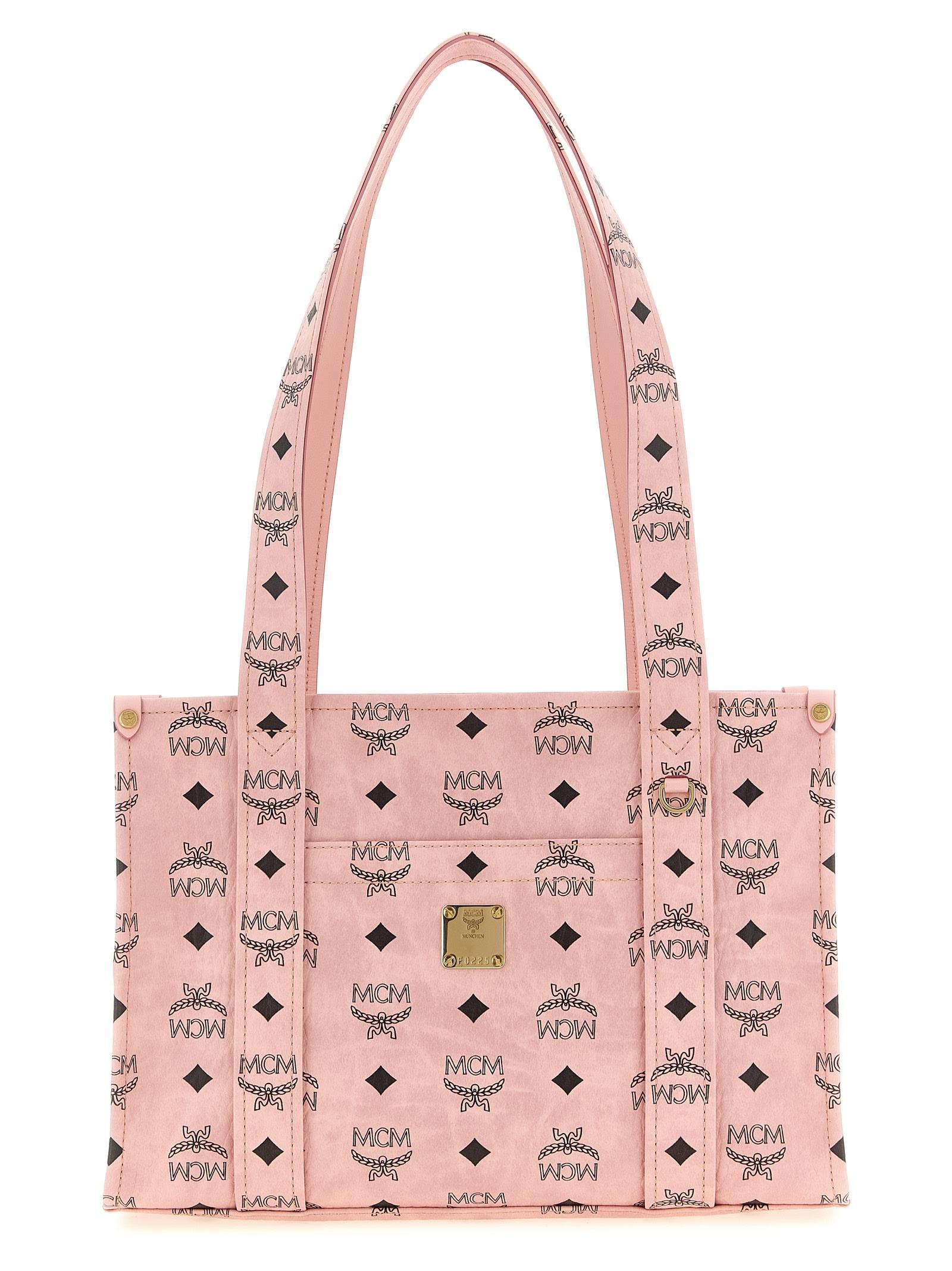 mcm aren school tote shoulder bag