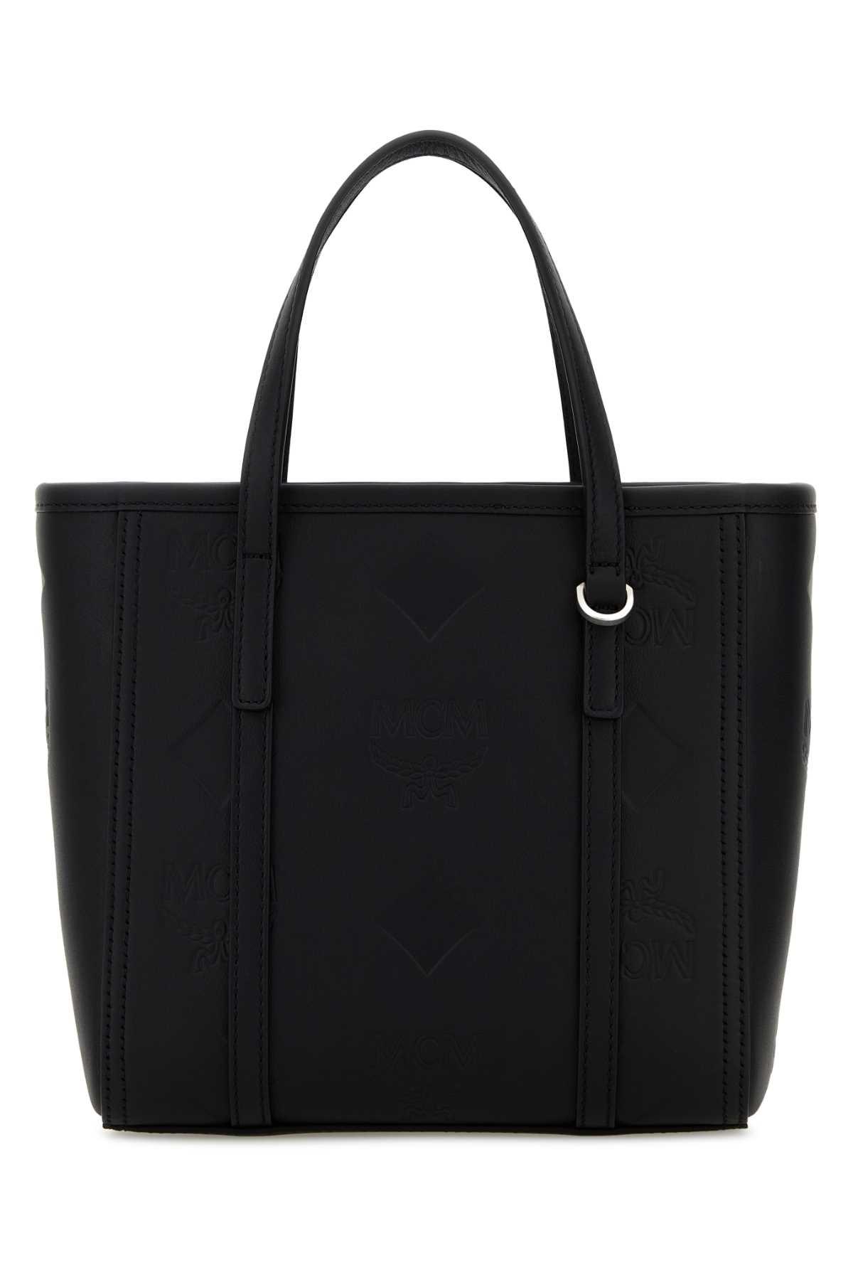 mcm black leather mini toni handbag