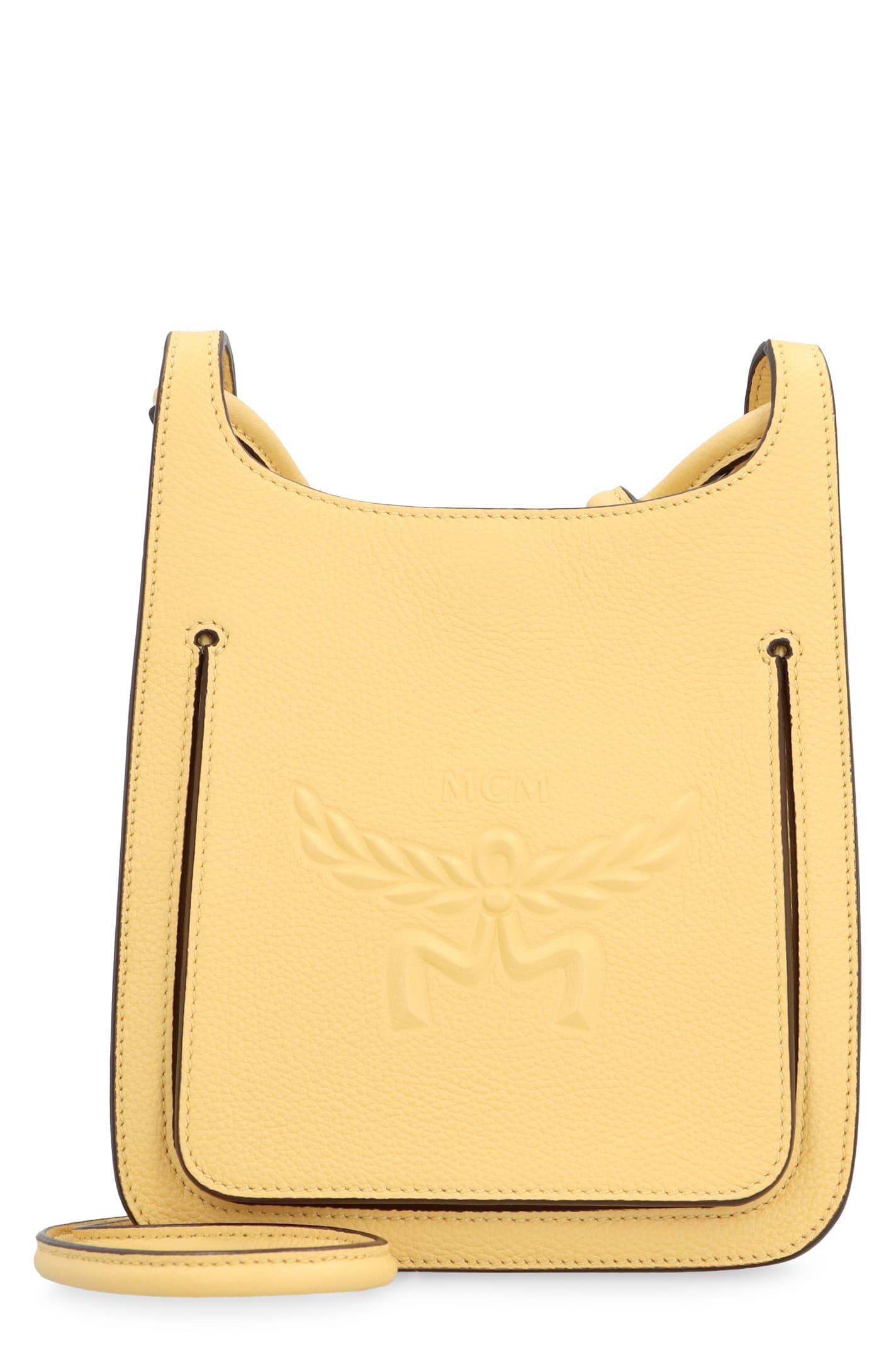 mcm himmel mini leather hobo bag