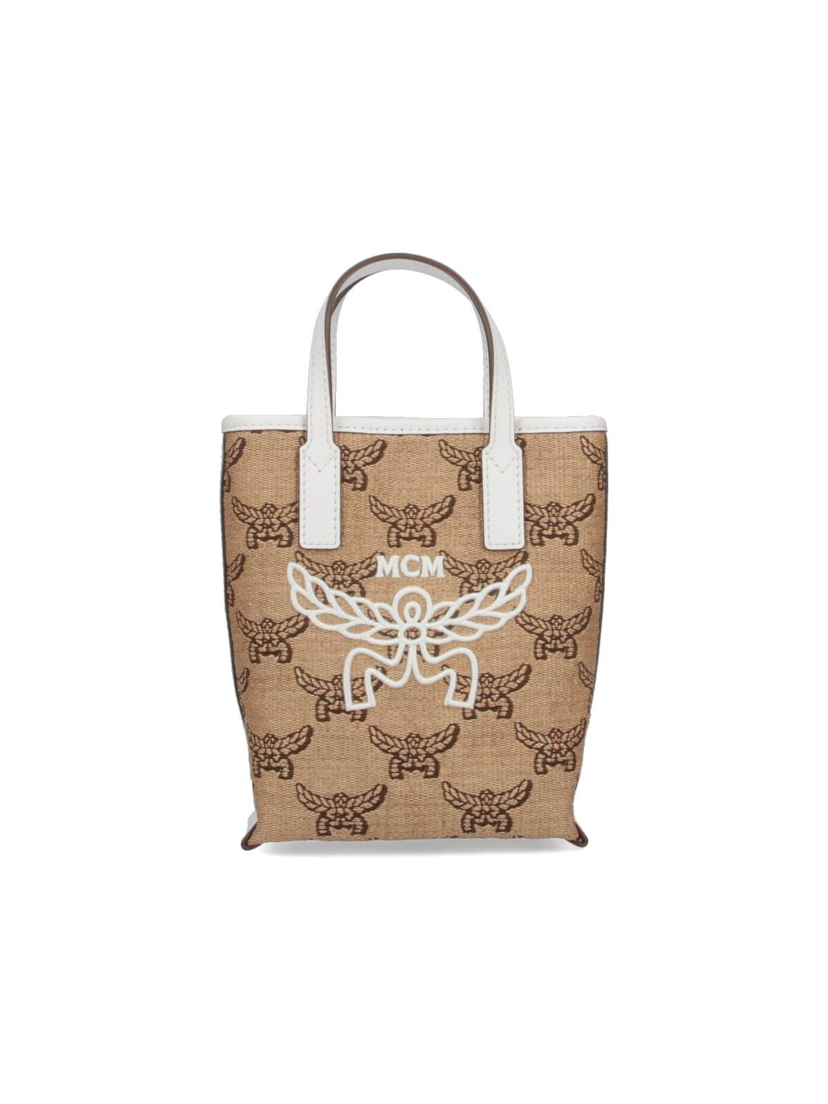 mcm logo tote bag