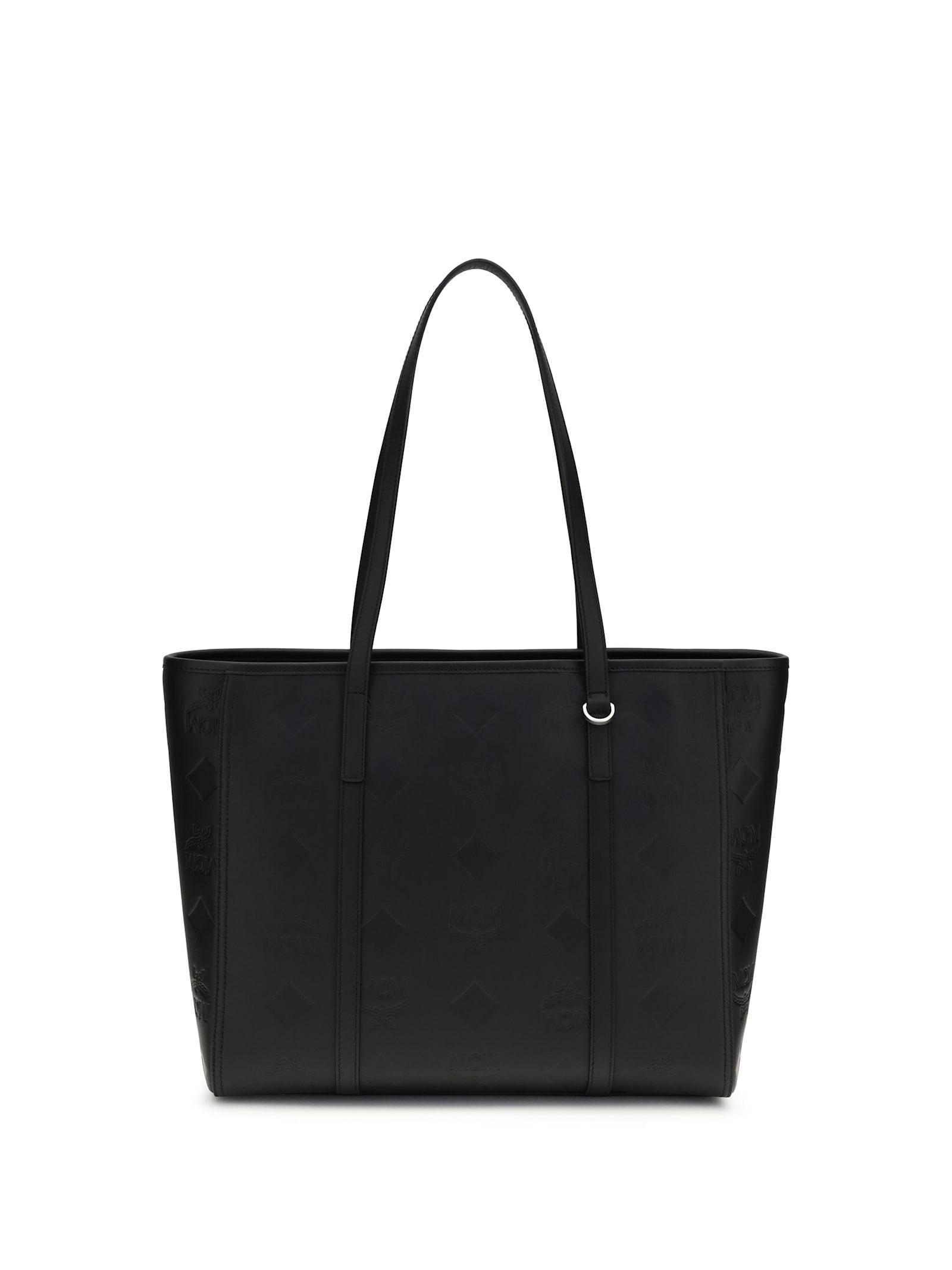 mcm toni tote bag with embossed maxi visetos motif