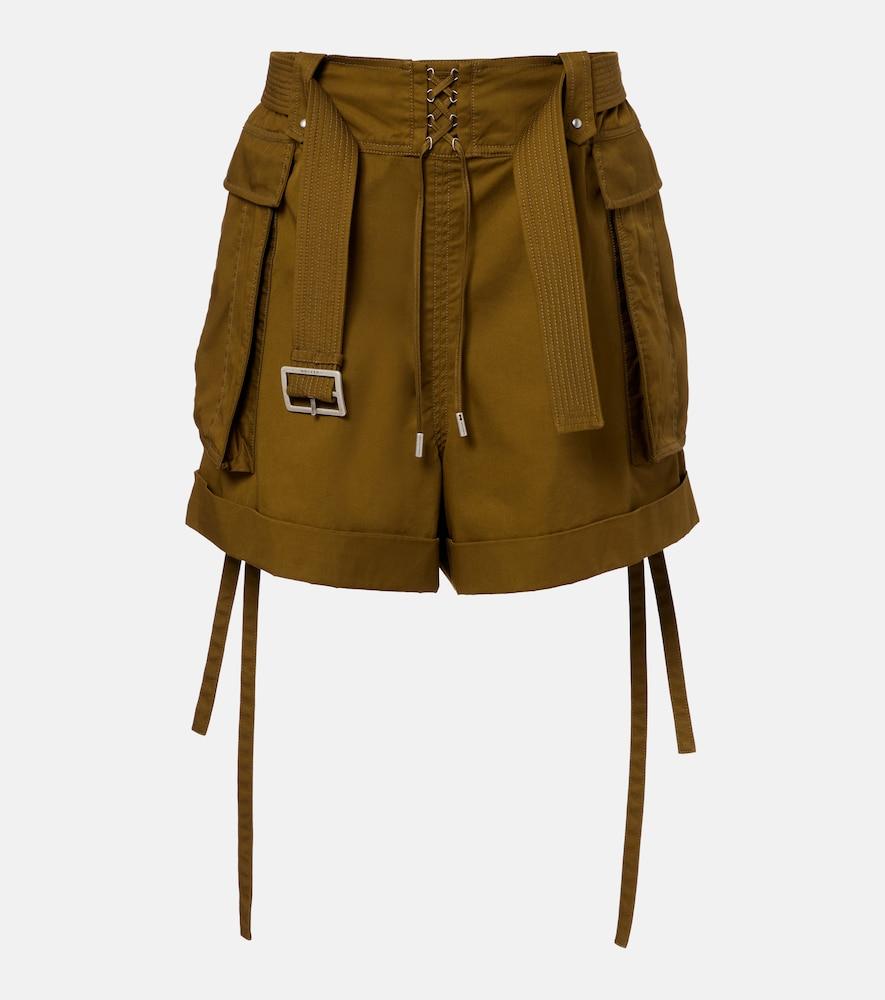 mcqueen belted cotton shorts