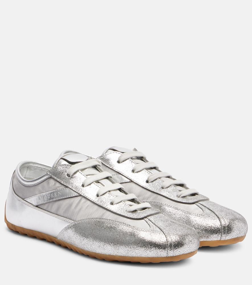 mcqueen boxe metallic leather sneakers