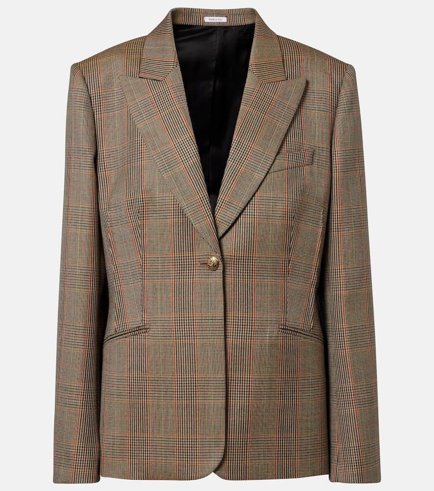 mcqueen country check wool blazer