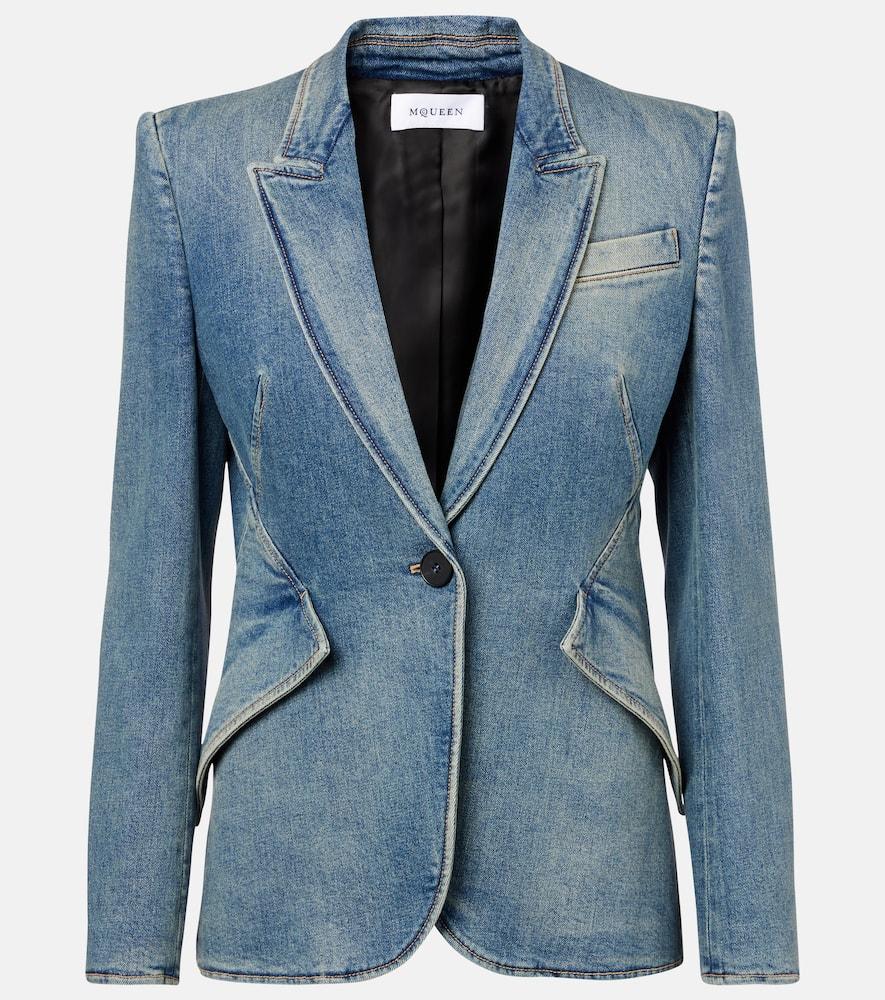 mcqueen denim blazer