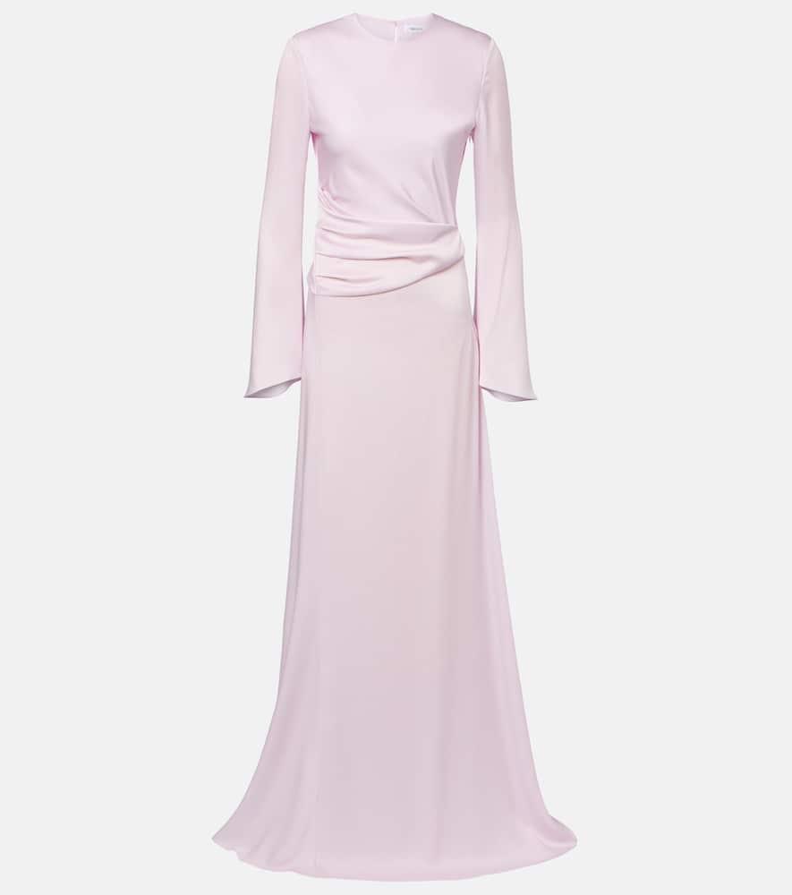 mcqueen draped satin gown