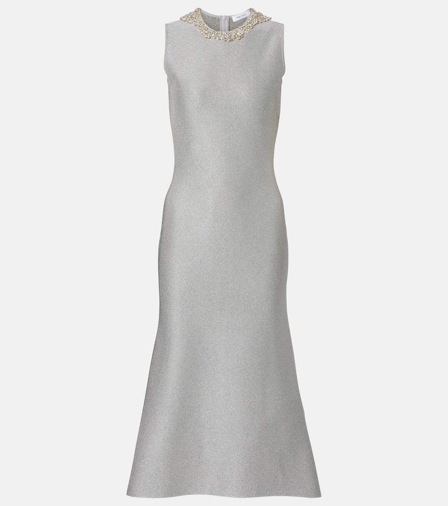 mcqueen embellished lamé cocktail dress