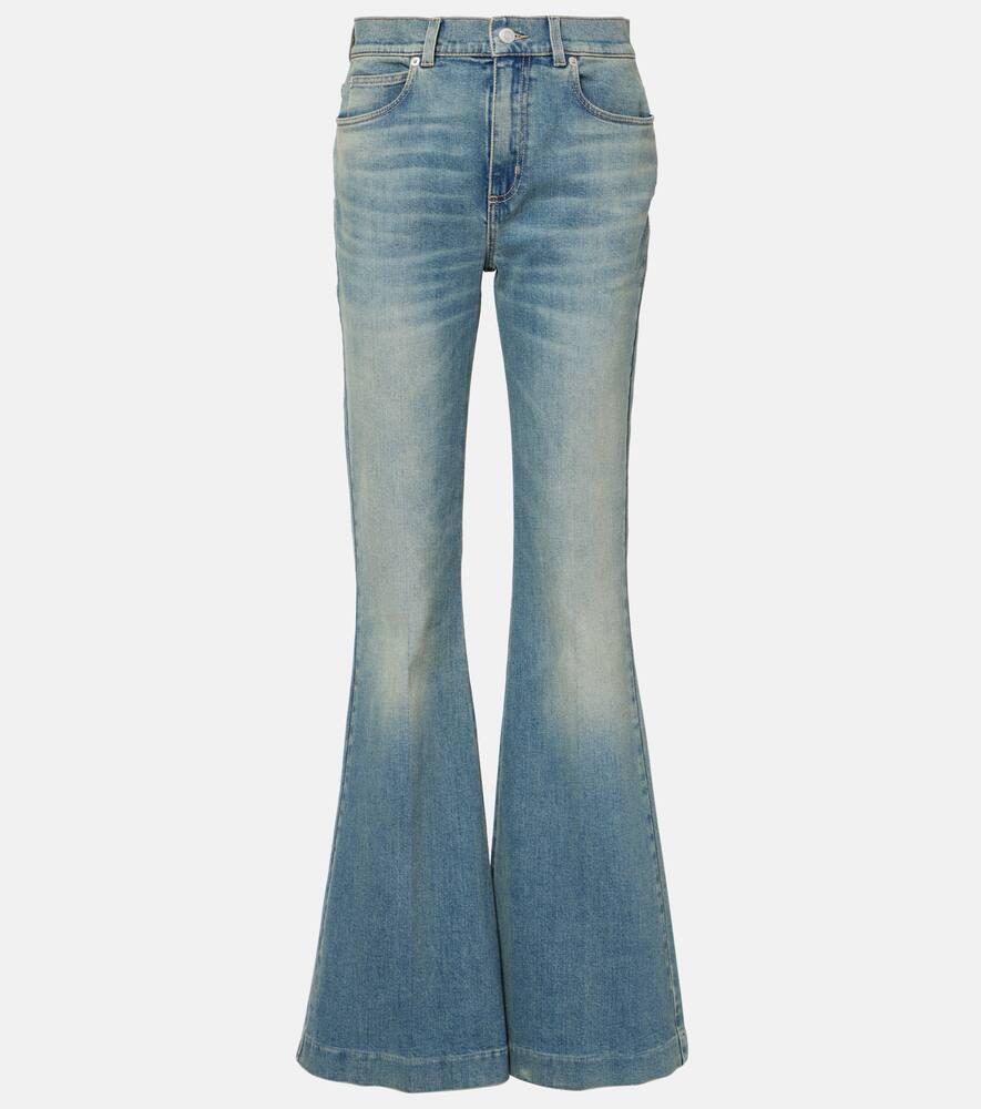 mcqueen faded flared jeans