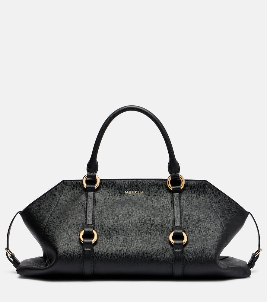 mcqueen farringdon leather tote bag