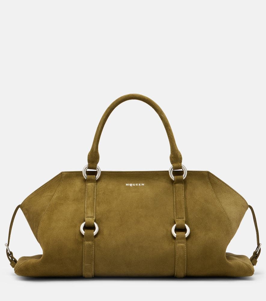 mcqueen farringdon medium suede tote bag
