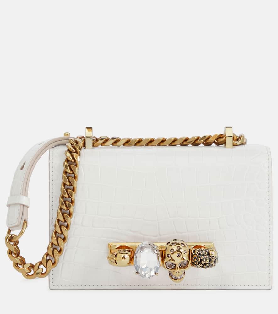 mcqueen jewelled satchel mini leather crossbody bag