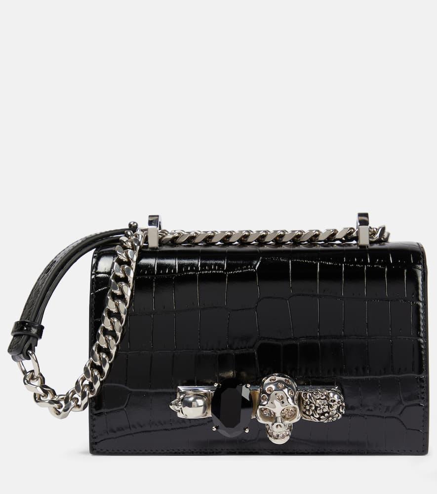 mcqueen jewelled satchel small leather crossbody bag