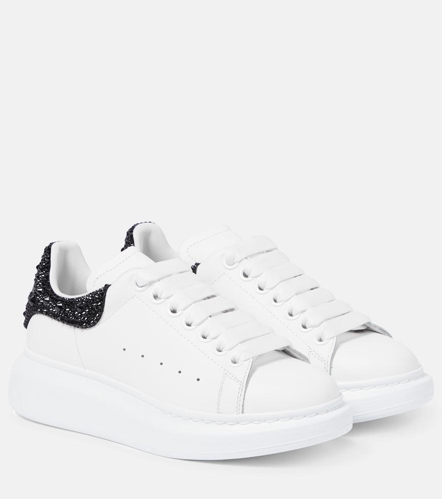 mcqueen oversized embellished leather sneakers