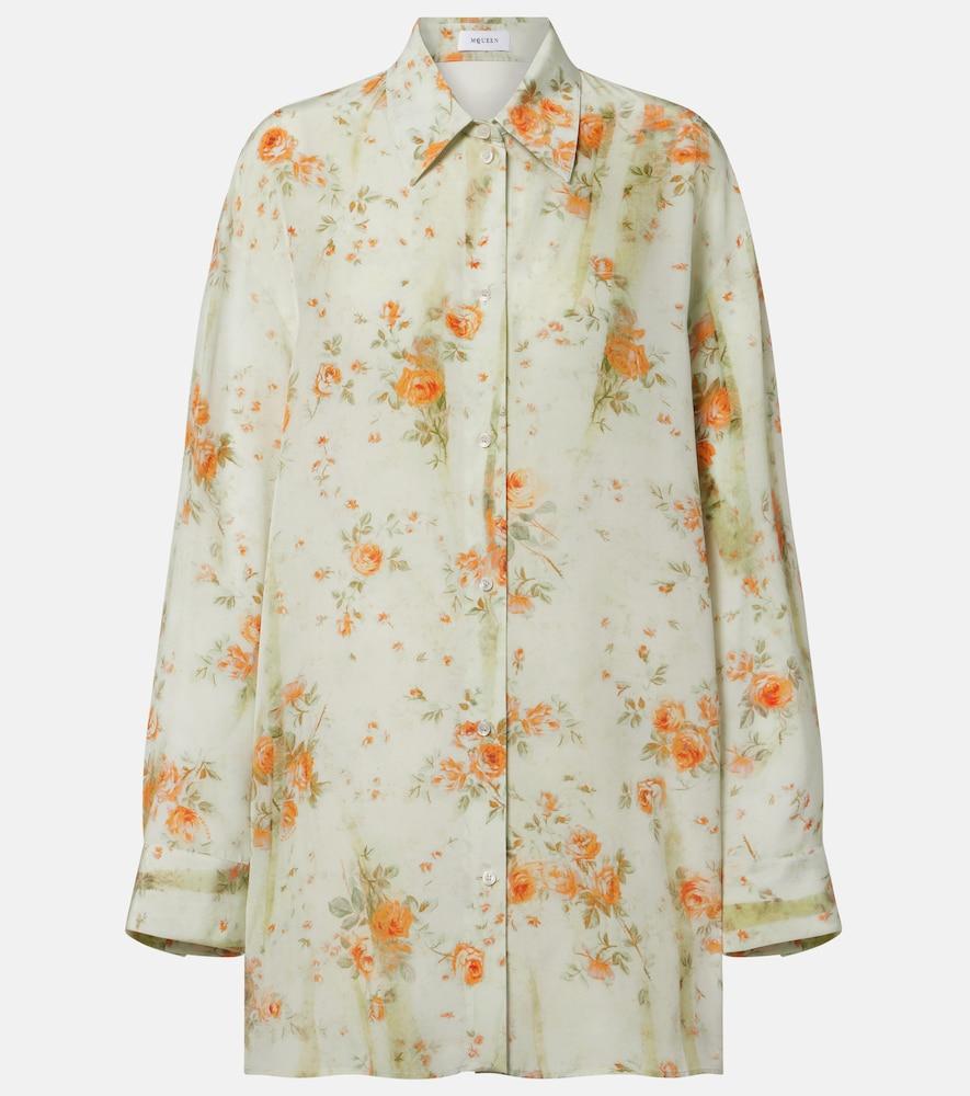 mcqueen oversized floral shirt