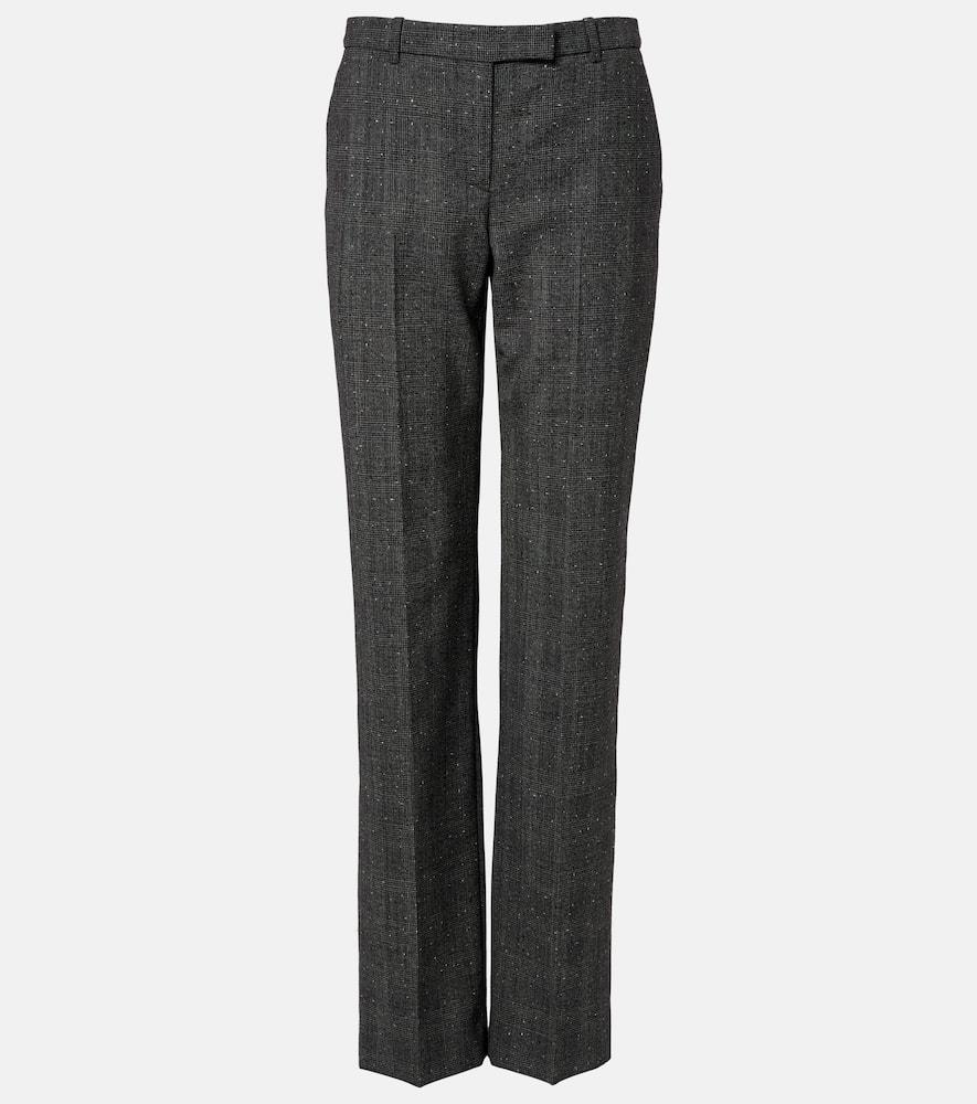 mcqueen prince of wales check wool straight pants