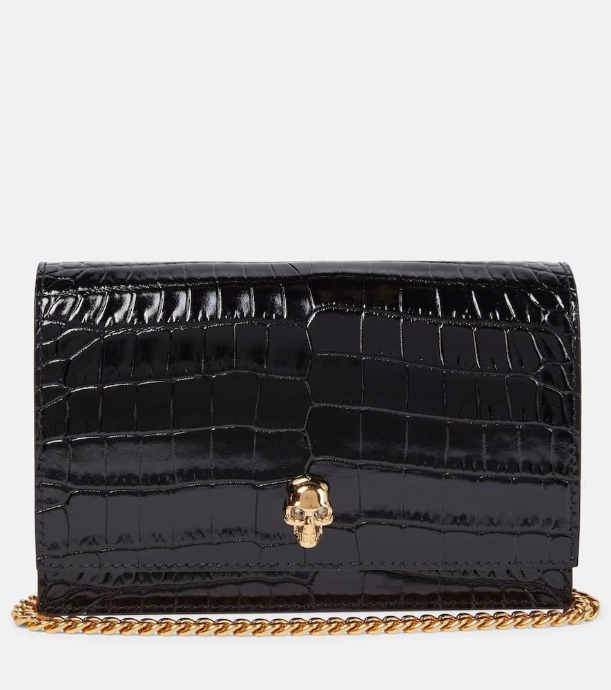 mcqueen skull small leather crossbody bag