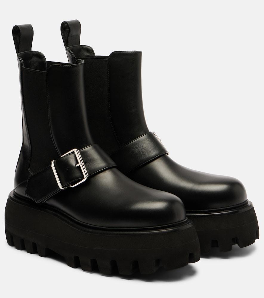 mcqueen sofa buckle leather ankle boots