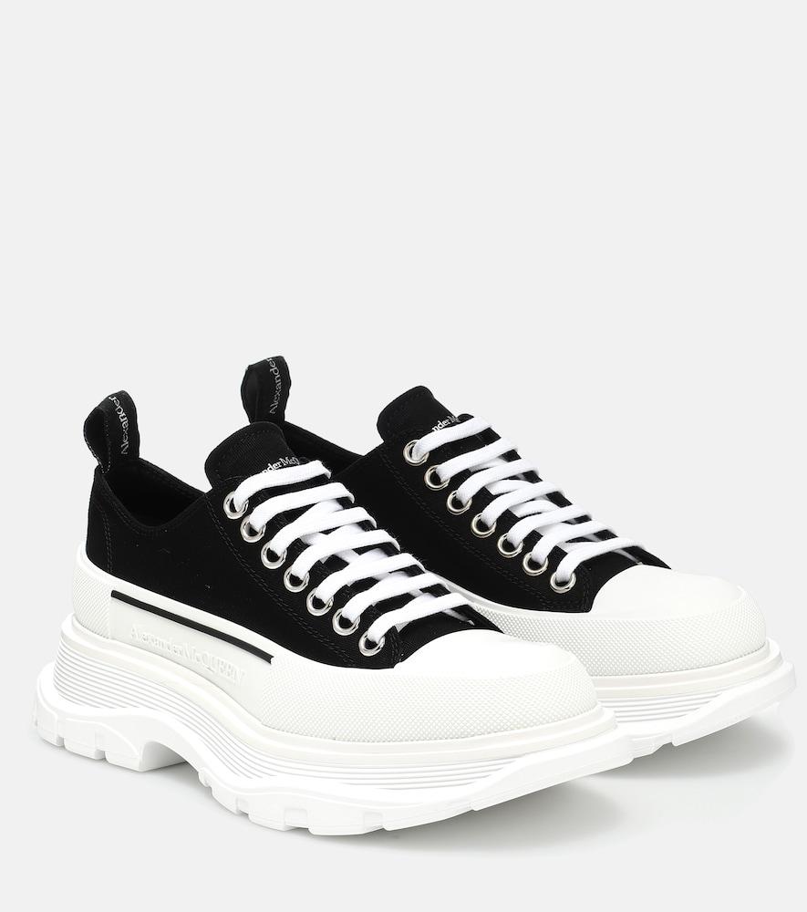 mcqueen tread slick canvas platform sneakers