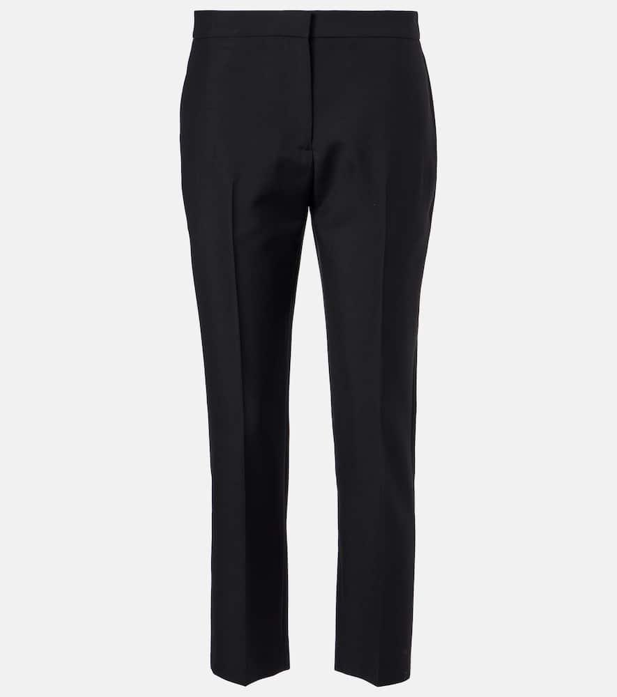 mcqueen wool and mohair cropped straight pants
