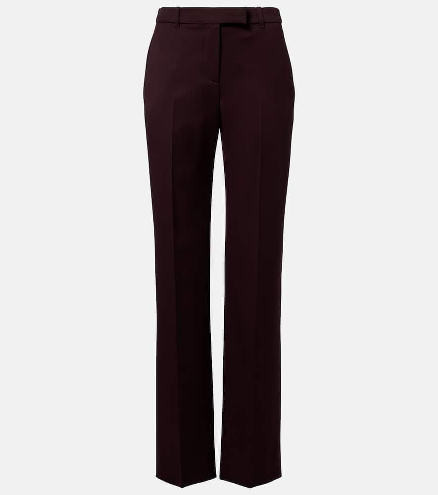 mcqueen wool grain de poudre straight pants