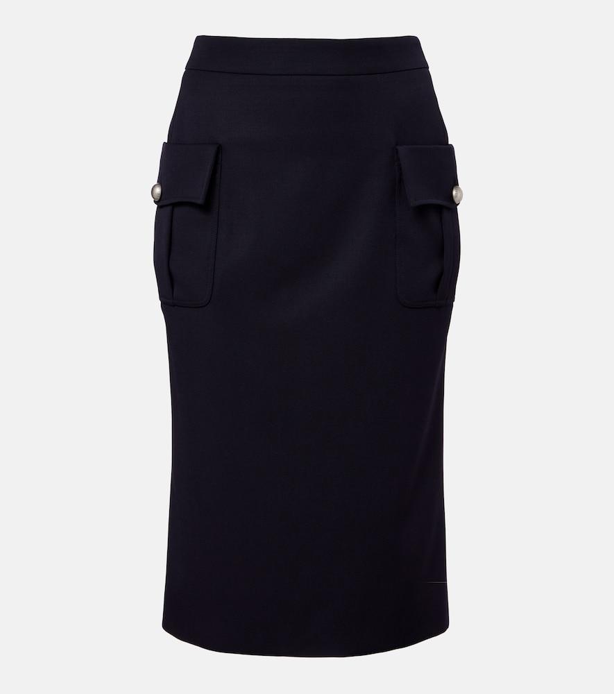 mcqueen wool pencil skirt