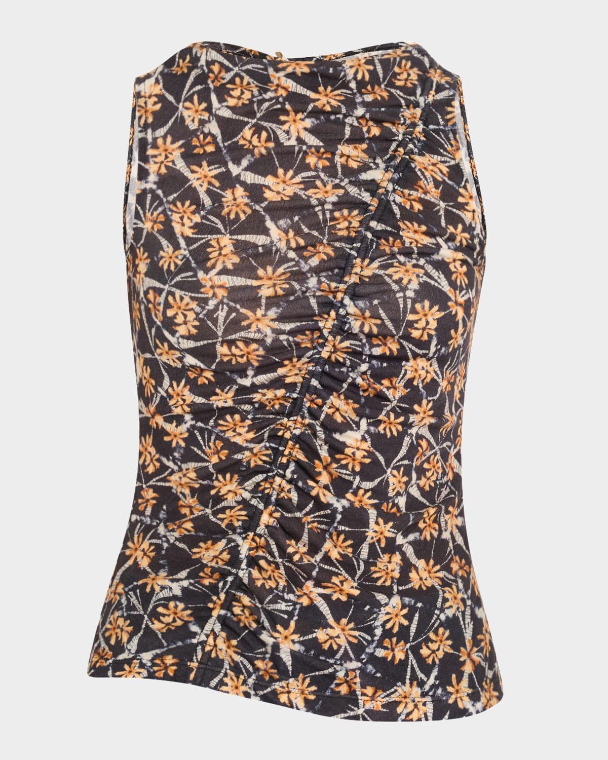 medea asymmetric shirred top