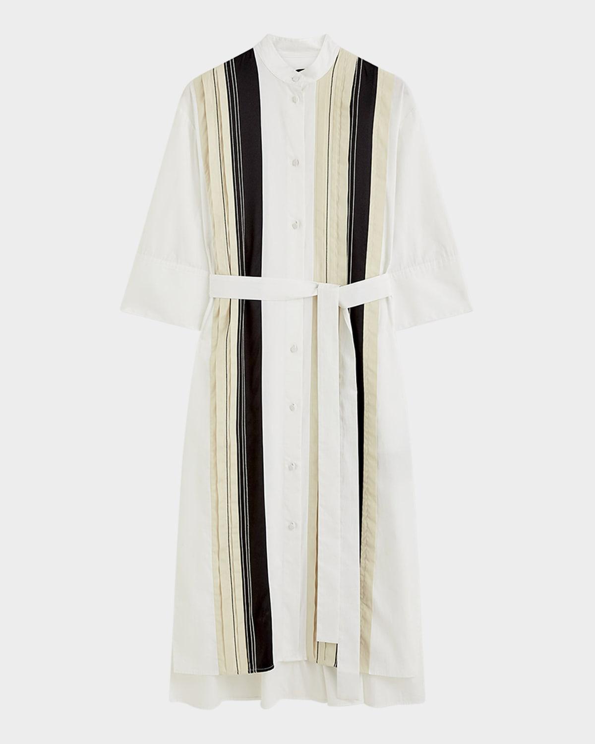 mederic striped cotton poplin midi shirtdress