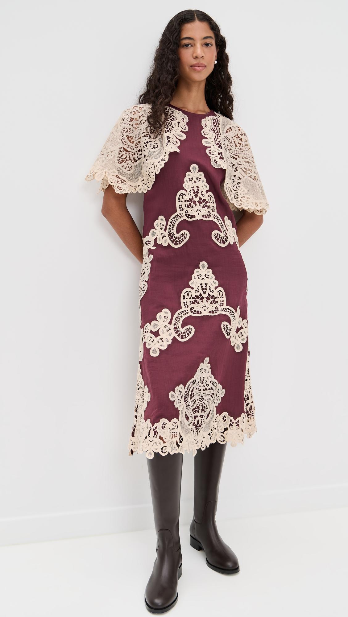 medina lace midi dress