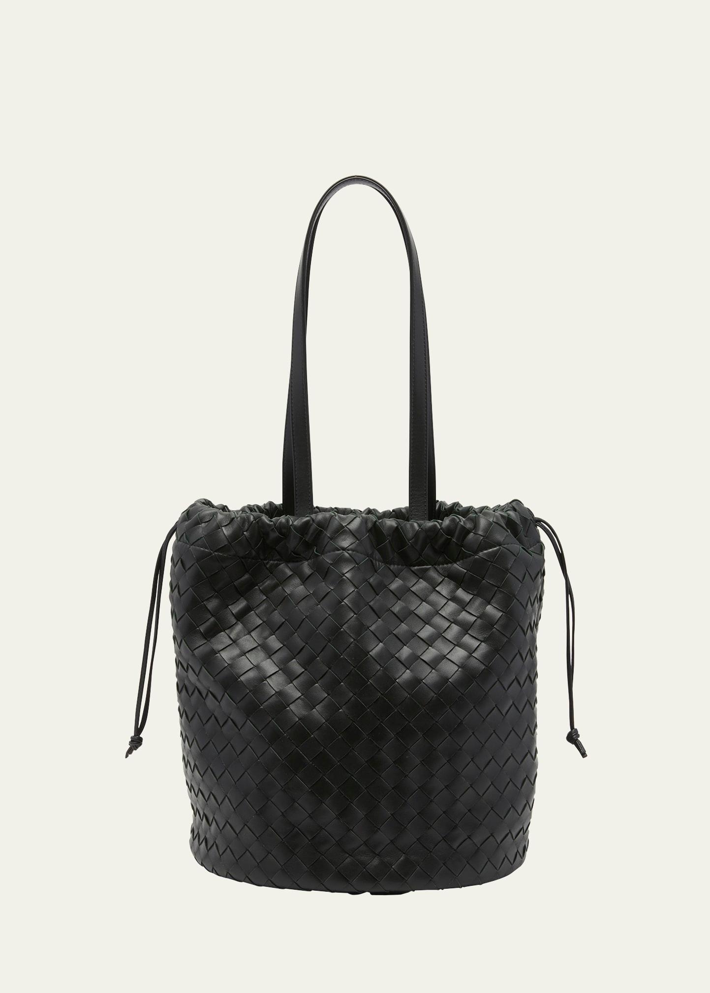 medium intrecciato leather bucket bag
