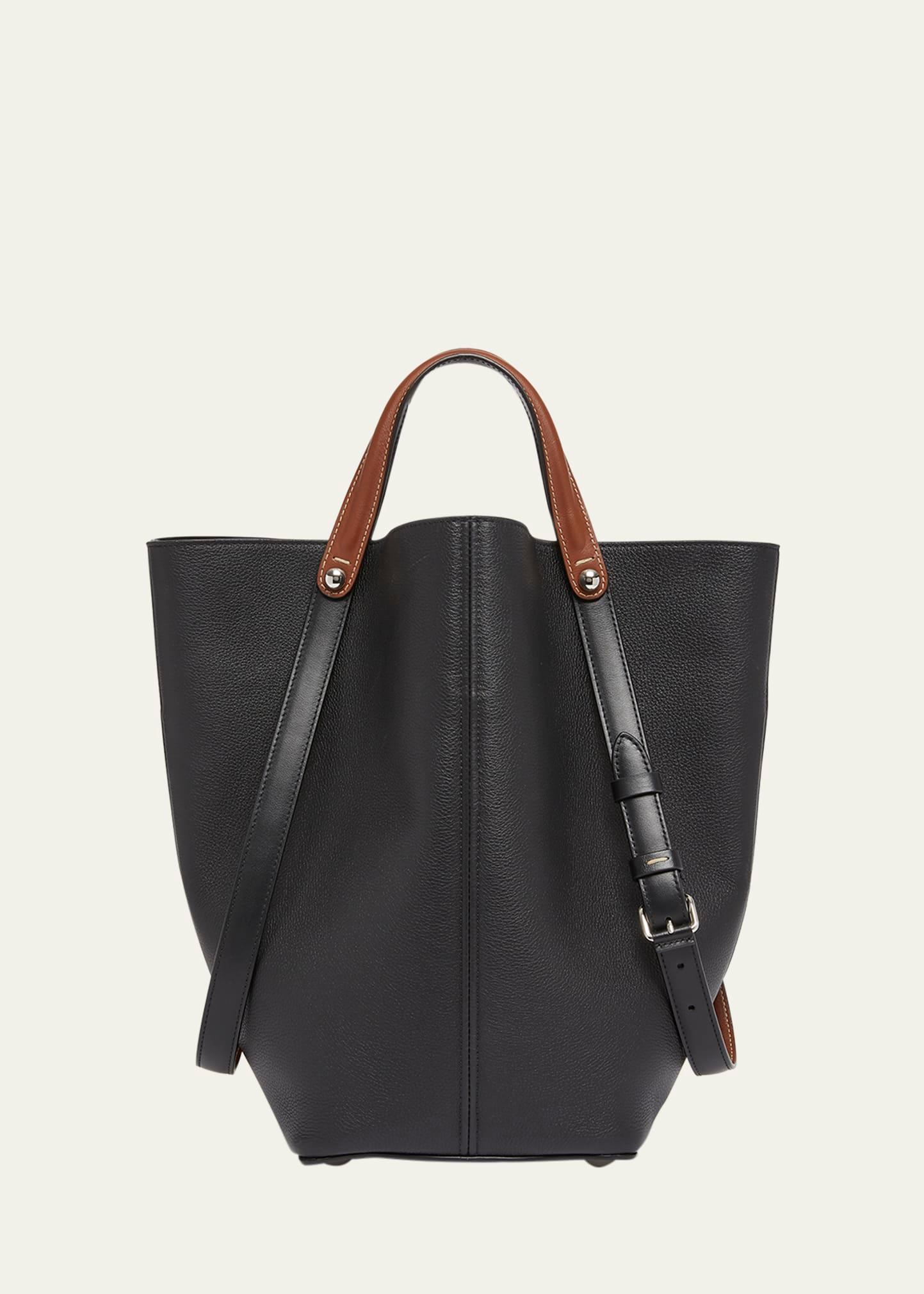 medium leather shopper tote bag