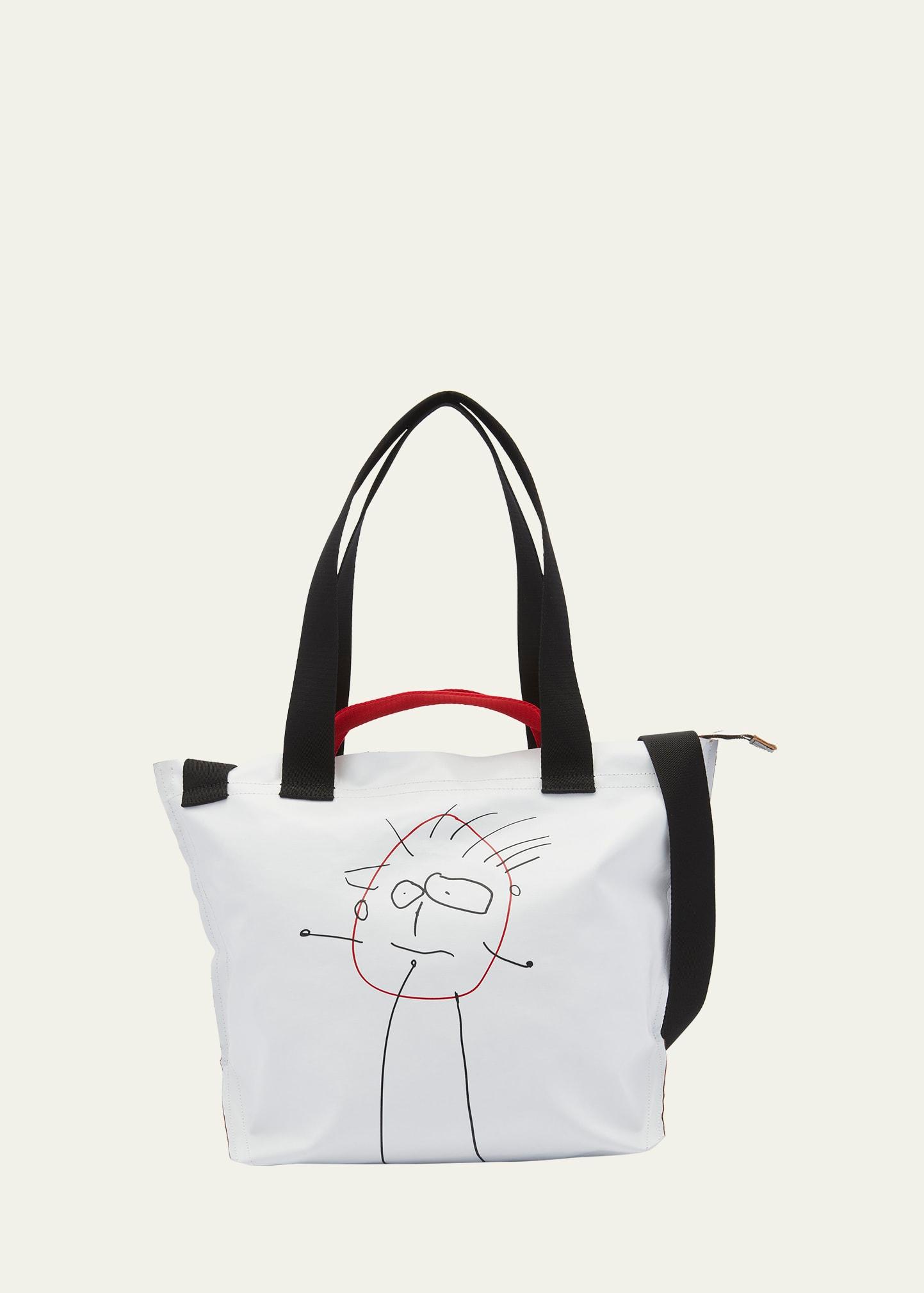 medium printed shopper tote bag