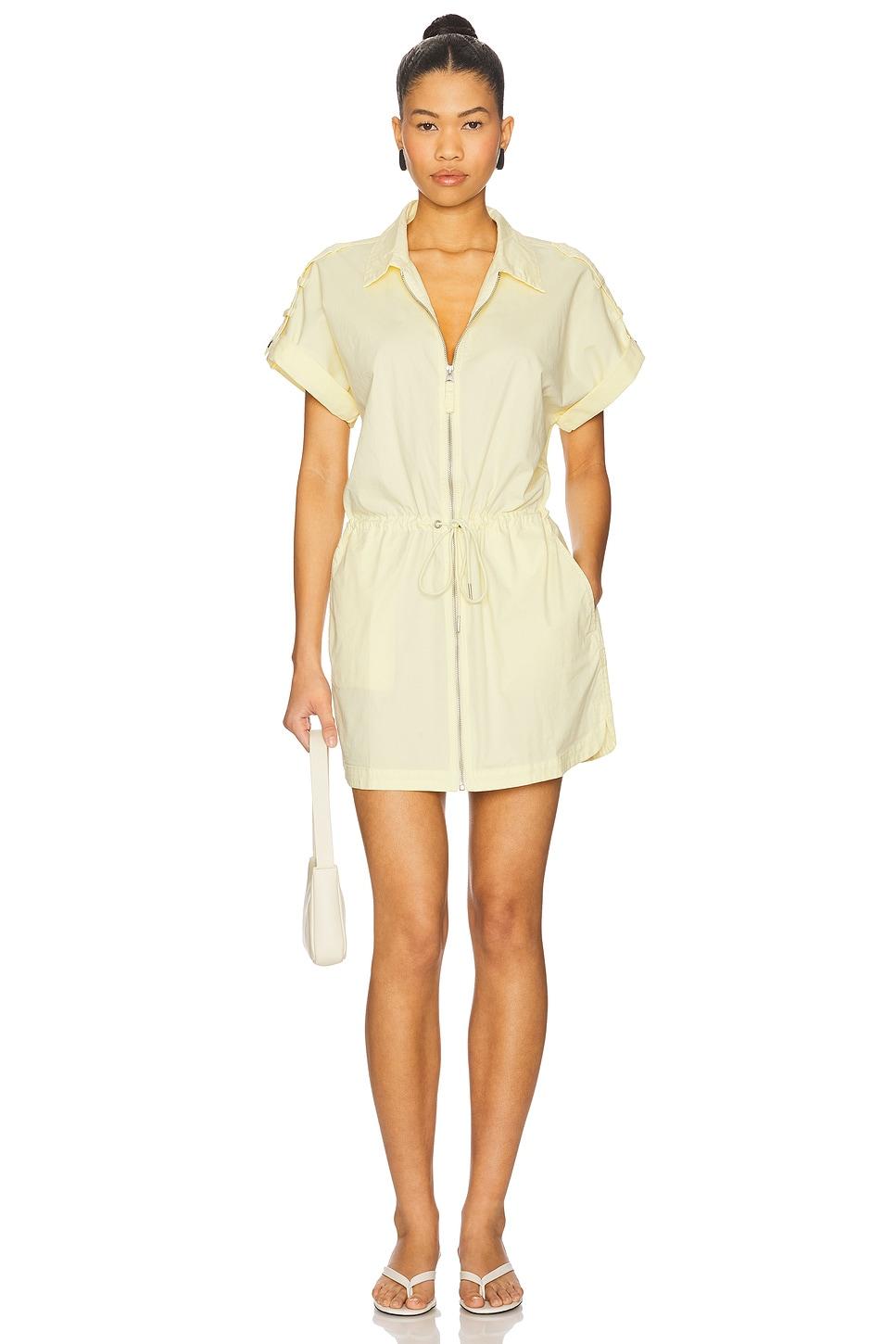 meg short sleeve zip front dress