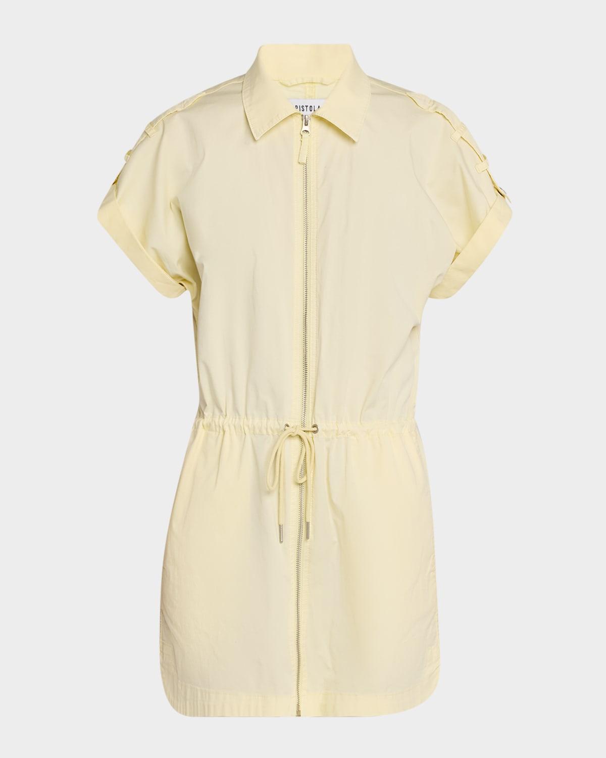 meg short-sleeve zip-front shirtdress
