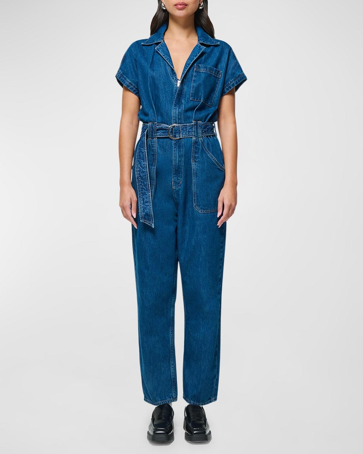 megg denim utility jumpsuit