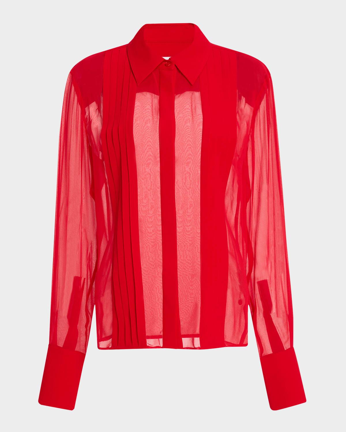 meghan panelled silk blouse