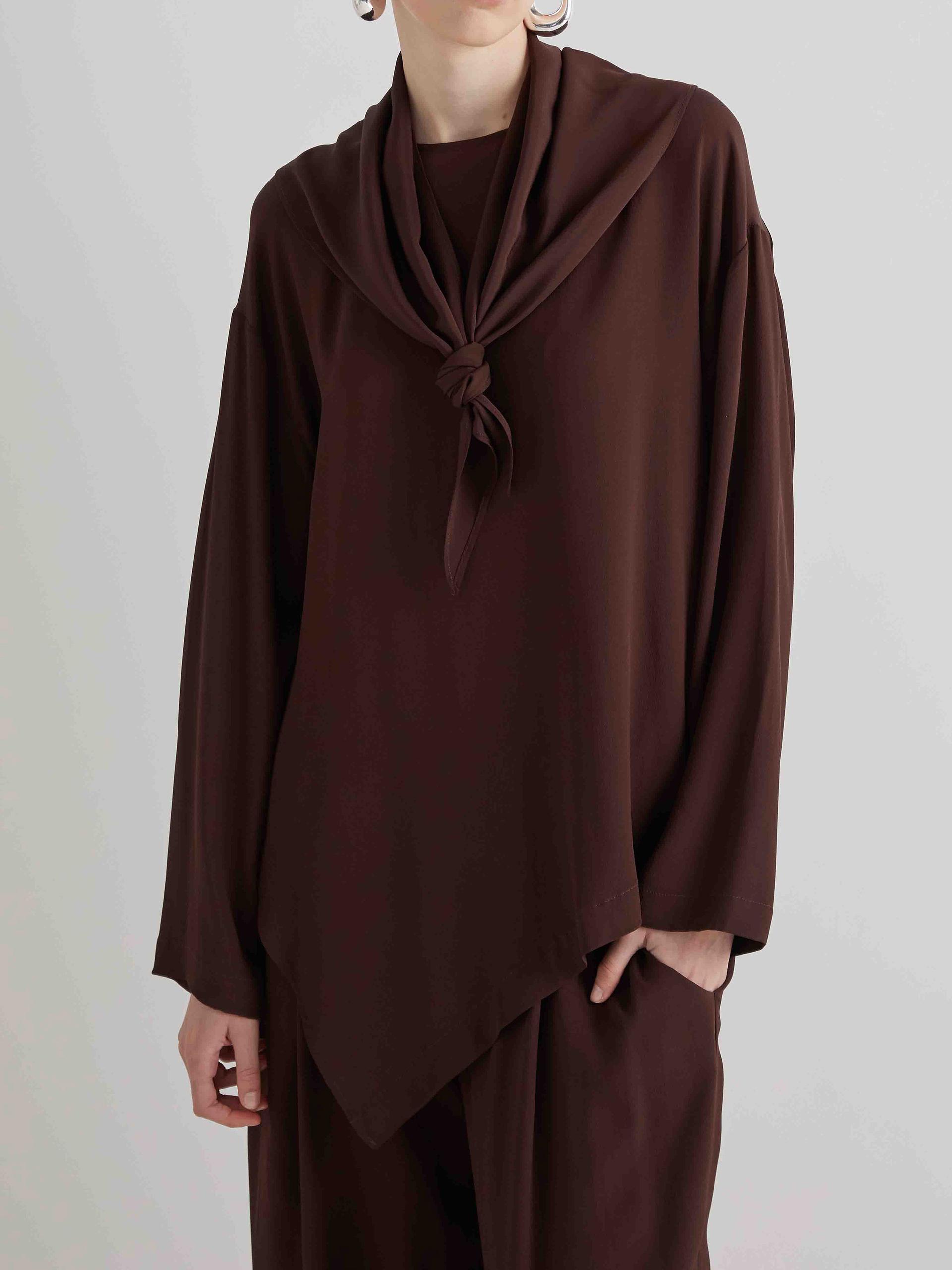 meimeij blusa over-size brown ac se top - women